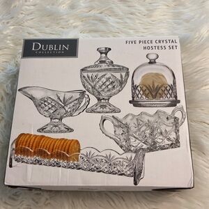Dublin Crystal 5 Piece Host & Server Set brand new see all photos
